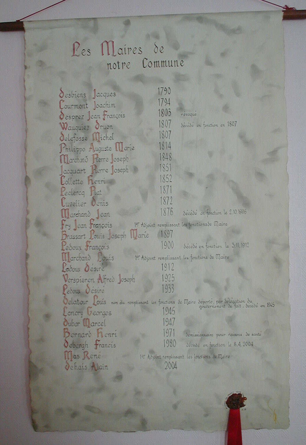 PARCHEMIN DES MAIRES